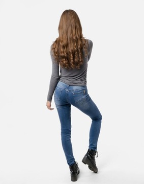 Spodnie Jeansy Rurki Slim Fit Damskie ze Streczem Pasek GRATIS ! 20363 68cm