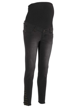 H367 SPODNIE JEANSOWE CIĄŻOWE Z ĆWIEKAMI R.46