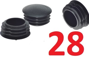 zaślepka fi 28 zaślepki na rurę korki czarne 100sz