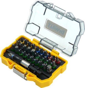 Komplet BITÓW końcówek wkrętarki 32 EL. DeWalt DT7969 ZESTAW + UCHWYT BITÓW