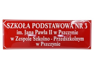 Tablica urzędowa 30x90 cm emaliowana 4 wiersze