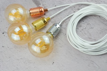 белый плетеный декоративный кабель LOFT паук эдисон RETRO лампа DIY