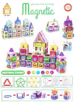 МАГНИТНЫЕ КОНСТРУКЦИОННЫЕ БЛОКИ МАЛЕНЬКИЙ ЗАМОК 60 ЭЛЕМЕНТОВ.