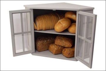 РАЗБОЙ, ДВУХЭТАЖНЫЙ УГЛОВОЙ ШКАФ С СЕРЫМ СТЕКЛОМ