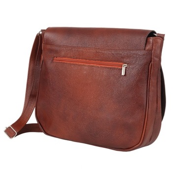 КОРИЧНЕВАЯ СУМКА А4 СУМКА ДЛЯ СООБЩЕНИЙ НАТУРАЛЬНАЯ КОЖА КОНЬЯК Vera Pelle