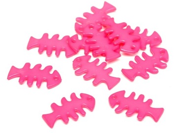 g52 GUZIKI akryl RYBA zawieszka 22mm 15sztuk róż c