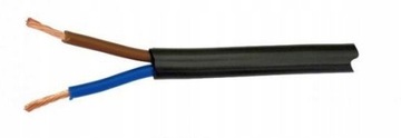 Kabel OMY okrągły giętki linka 2x0,75mm2 CZARNY