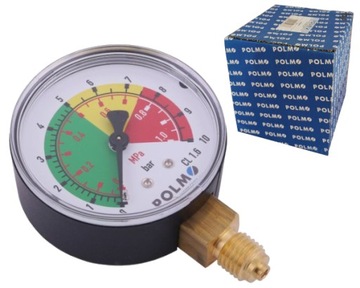 Manometr suchy M63 0-10 bar (1Mpa) M12x1.5 POLMO