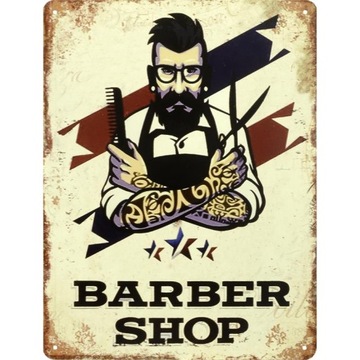 BLASZANY SZYLD - BARBER SHOP FRYJZER - UNIKALNY