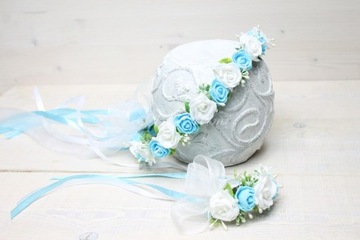 НАБОР ДЛЯ ПРИМАНИЯ: венок+головной убор+бантик на руку.