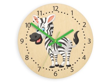 Zegar ścienny do pokoju dziecka ZEBRA 30cm CICHY