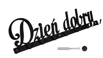 Wieszak Ścienny Napis Dzień dobry Ubrania/Klucze