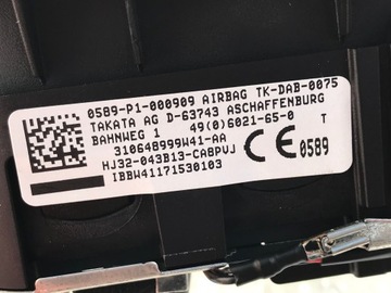 RANGE ROVER EVOQUE AIRBAG ULOŽENÍ ŘIDIČE