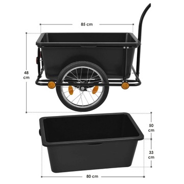 Тачка с прицепом, садовая транспортная тележка