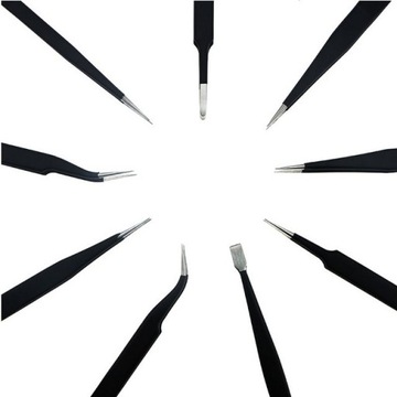 НАБОР ИЗ 9 ПРЕДМЕТОВ Пинцет, Пинцет, ЭСР МЕТАЛЛИЧЕСКИЙ Пинцет