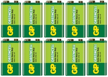 10 sztuk bateria GP GREENCELL 6F22 9V MOCNA cynk