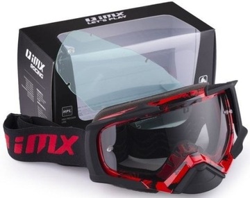 GOGLE IMX DUST GRAPHIC RED/BLACK MATT / 2 SZYBY