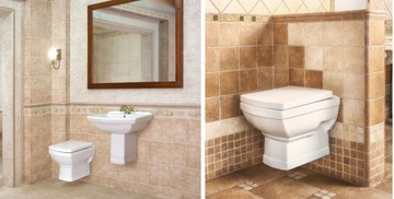 Ретро унитаз с плавно закрывающимся сиденьем