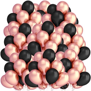 Balony urodzinowe czarne Rose Gold girlanda balonowa