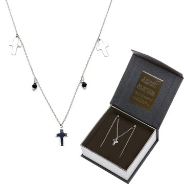 Naszyjnik srebrny choker krzyżyki krzyż łańcuszek