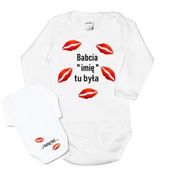 Body 92 dł.ręk. nadruk CIOCIA-BABCIA TU BYŁA+TYŁ