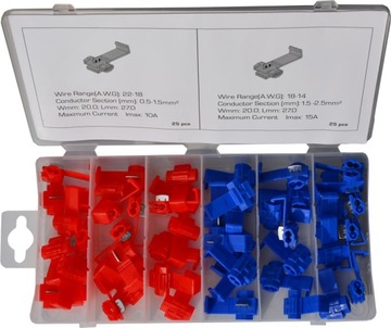 ЭЛЕКТРИЧЕСКИЕ БЫСТРОРАЗЪЕМНЫЕ СОЕДИНИТЕЛИ НАБОР РАЗЪЕМОВ 50 шт.
