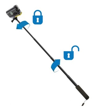 Сплошная длинная монопод Sony Action Cam Ручка