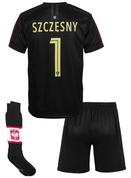 SZCZĘSNY PL Polska Reprezentacja strój komplet piłkarski r. 140 + getry #