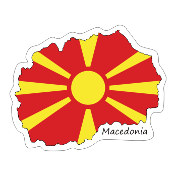 Naklejka MACEDONIA na Walizkę Moto Auto Flaga