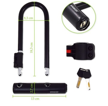 ЗАЖИМ U-LOCK, ШЕЙКЕЛЬ ДЛЯ ВЕЛОСИПЕДА, МОТОР, СТАЛЬНОЙ ЗАМОК