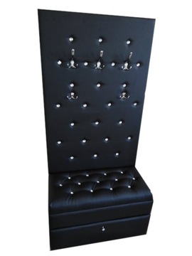 Pikowany Wieszak tapicerowany + pufa GLAMOUR 100cm