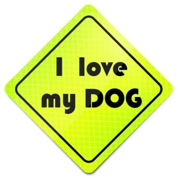 Табличка I LOVE MY DOG Світловідбивач Неоновий Наклейка
