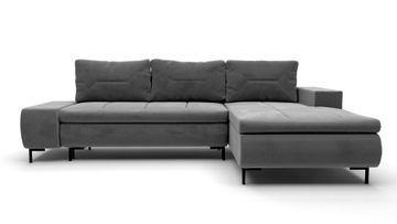 Narożnik welurowy szary velvet prawy lewy 280x180