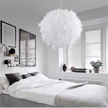 Подвесной светильник Feathers Glamour Белый перьевой шар 33см