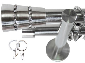 KARNISZ KRYSZTAŁ+CICHE KÓŁKA 19/19MM PODWÓJNY 140