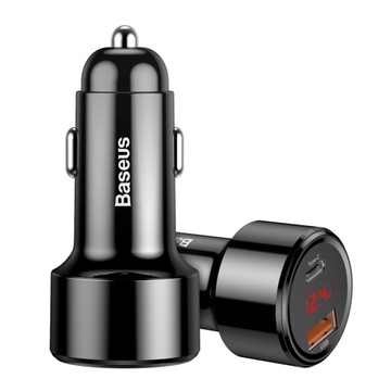 BASEUS MOCNA ŁADOWARKA SAMOCHODOWA DO TELEFONU PD QC 4.0 USB USB-C 45W