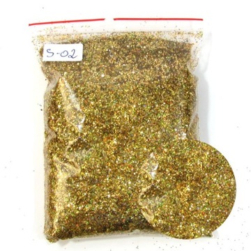 100g Brokat Złoty Holograficzny do farb 0,4mm - produkt Polski !!!