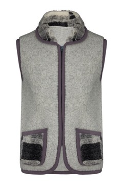 KAMIZELKA WEŁNIANA Z KOŁNIERZYKIEM, MERYNOS, 2XL