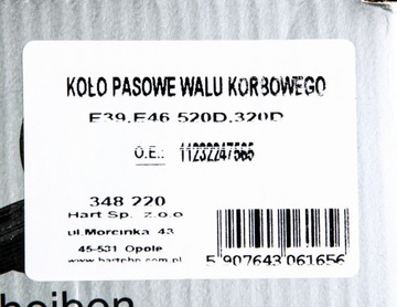 BMW E39 520D M47 KOLO ŘEMENICE KLIKOVÉ HŘÍDELE 2247565