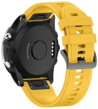 ŻÓŁTY Silikonowy Pasek Garmin FENIX 5 PLUS