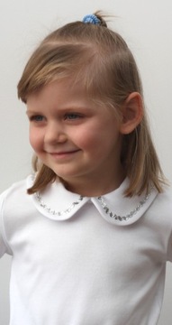 БЕЛАЯ БЛУЗКА, КОРОТКИЙ ПРЯМОЙ РУКАВ, РАЗМЕР. 152