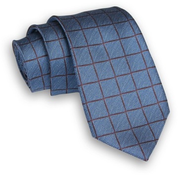 Niebiesko-Brązowy Męski Krawat-ALTIES Szeroki -7cm