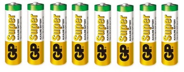 8 x bateria alkaliczna GP SUPER R6 AA paluszek MOC