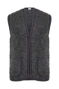 KAMIZELKA WEŁNIANA ZAPINANA NA ZAMEK, MERYNOS, 2XL