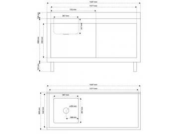 JLP199 РАБОЧИЙ СТОЛ ДЛЯ МОЙКИ НЕРЖАВЕЮЩАЯ СТАЛЬ 150x60см