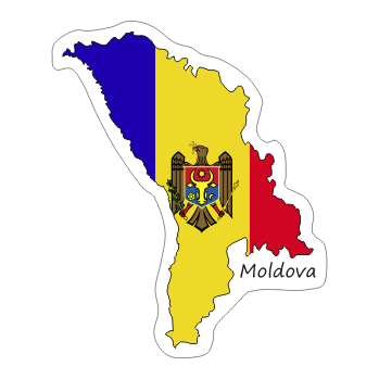 Naklejka MOŁDAWIA na Walizkę Moto Auto Flaga