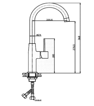 Смеситель для кухни LAVEO POLA BAP 468D ХРОМ/БЕЖЕВЫЙ