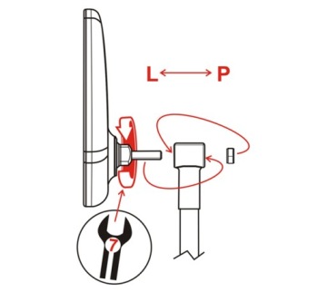 Велосипедное зеркало AJS длинный рычаг 25 см, черное