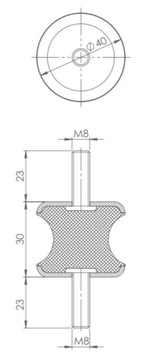 Амортизатор кондиционера Тип АТК 40х30 М8