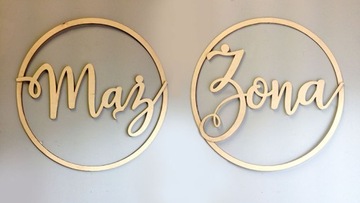 ОБОДКА КРУГ муж жена 2 шт дерево УЗОРЫ 2x60см